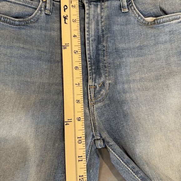 Mother Jeans The Stunner Zip Ankle Step Fray Jeans Light Kitty Racer Size 28 - Picture 15 of 16